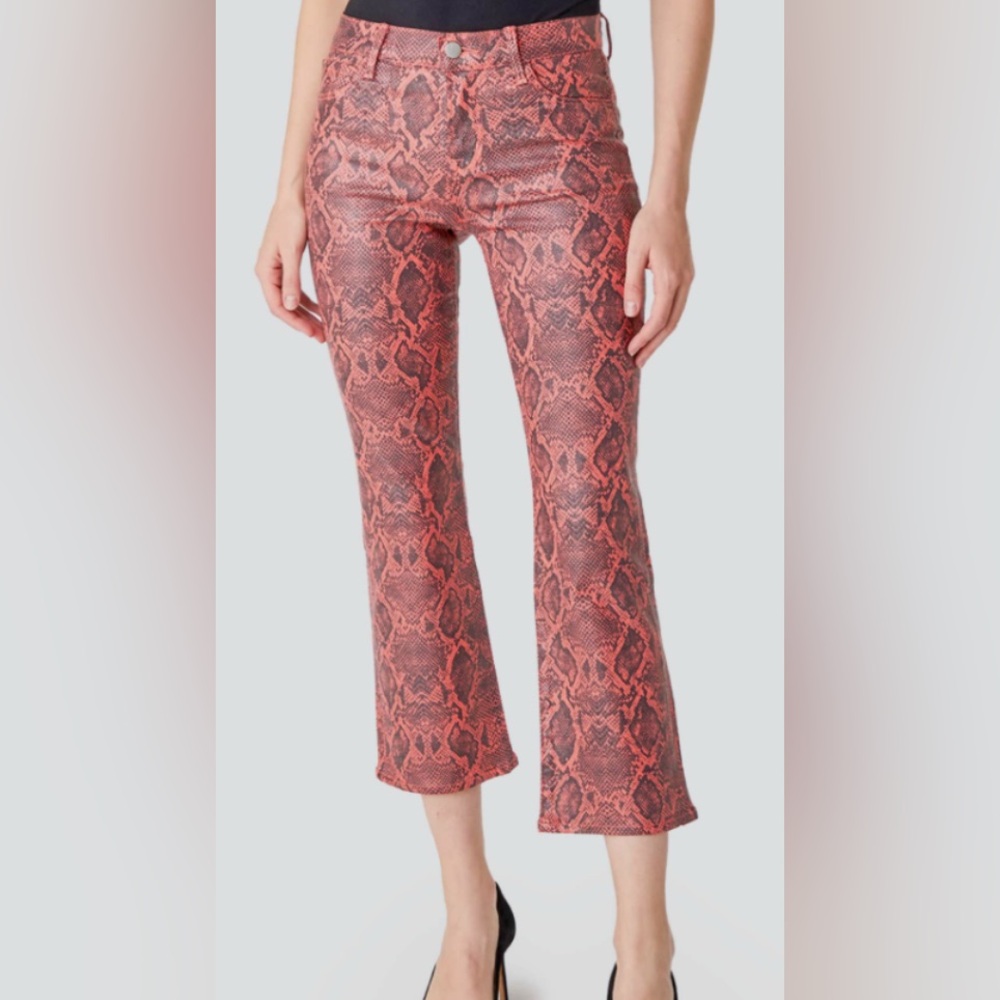 J Brand Selena Coated Kalani Boa Snake 🐍 Print P NWT